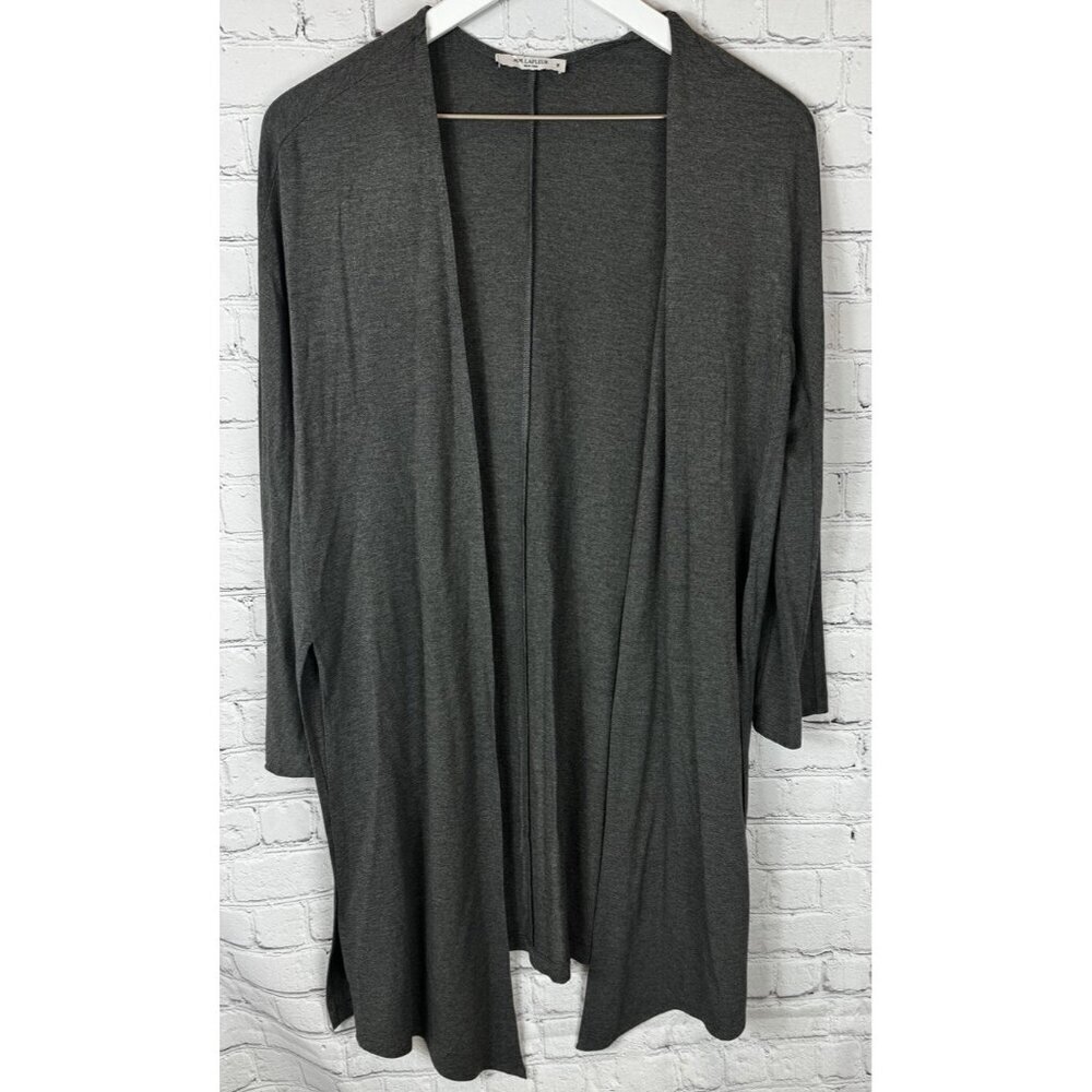 M.M. LAFLEUR Women’s Gray Viscose Elastane Open Cardigan Sweater Size Medium
